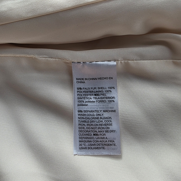 Chico's Pearl Embellished Faux Fur Vest Color Ivory - Picture 7 of 9